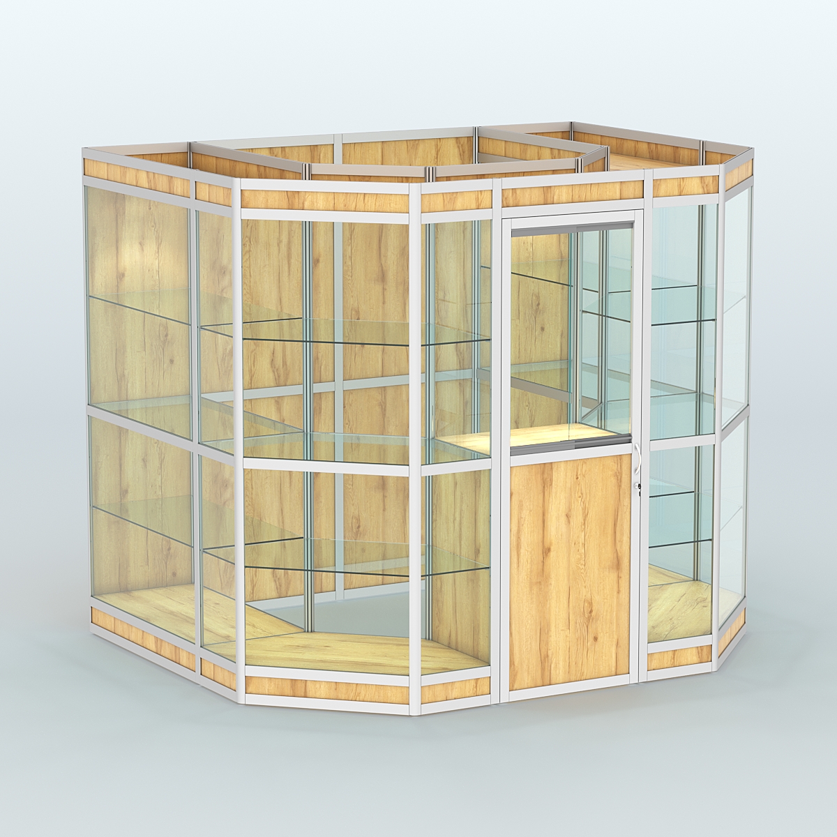 Павильон из профиля пристенный №7в (4,32 кв. м) Дуб Золотистый