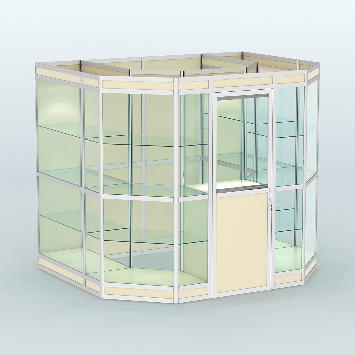 Павильон из профиля пристенный №7в (4,32 кв. м) Крем Вайс