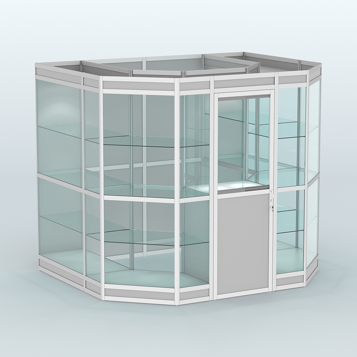 Павильон из профиля пристенный №7в (4,32 кв. м) Серый