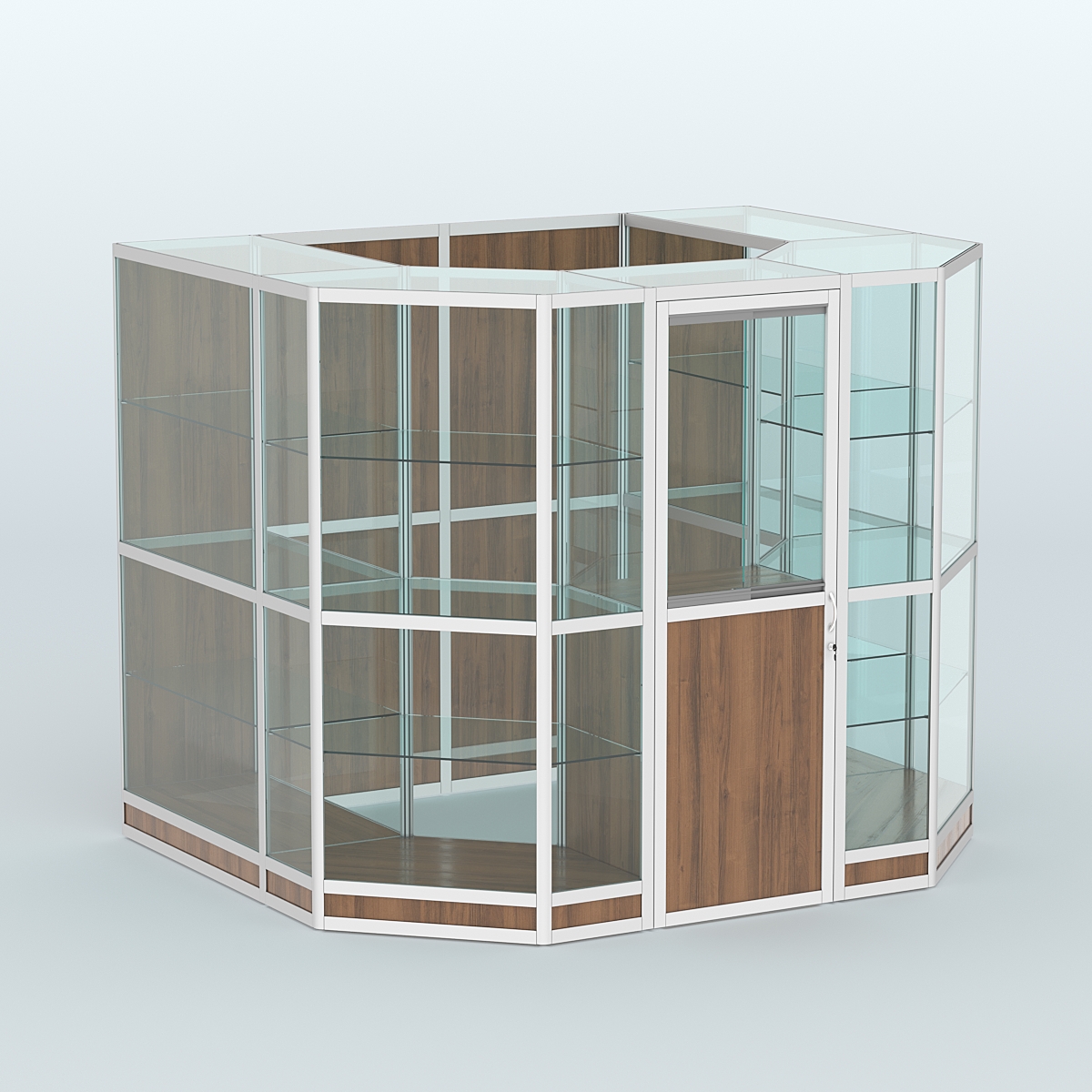 Павильон из профиля пристенный №7г (4,32 кв. м) Орех