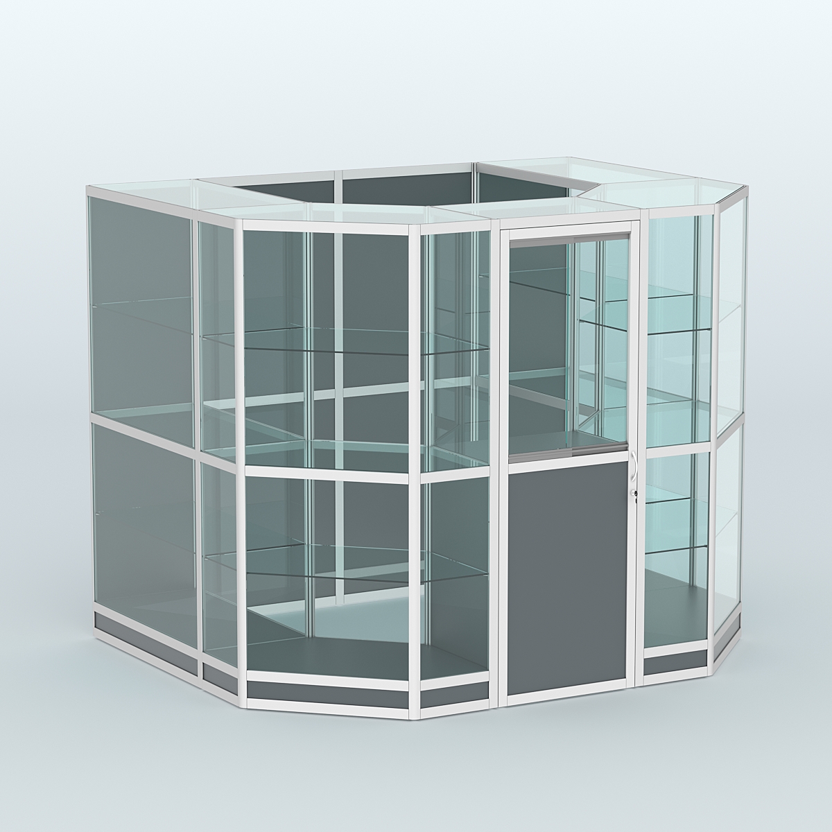 Павильон из профиля пристенный №7г (4,32 кв. м) Темно-Серый