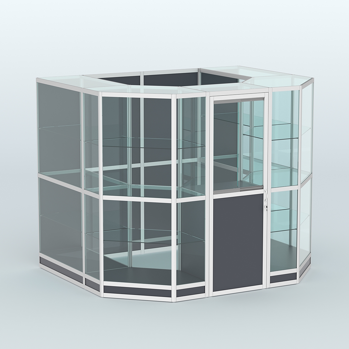 Павильон из профиля пристенный №7г (4,32 кв. м) Антрацит