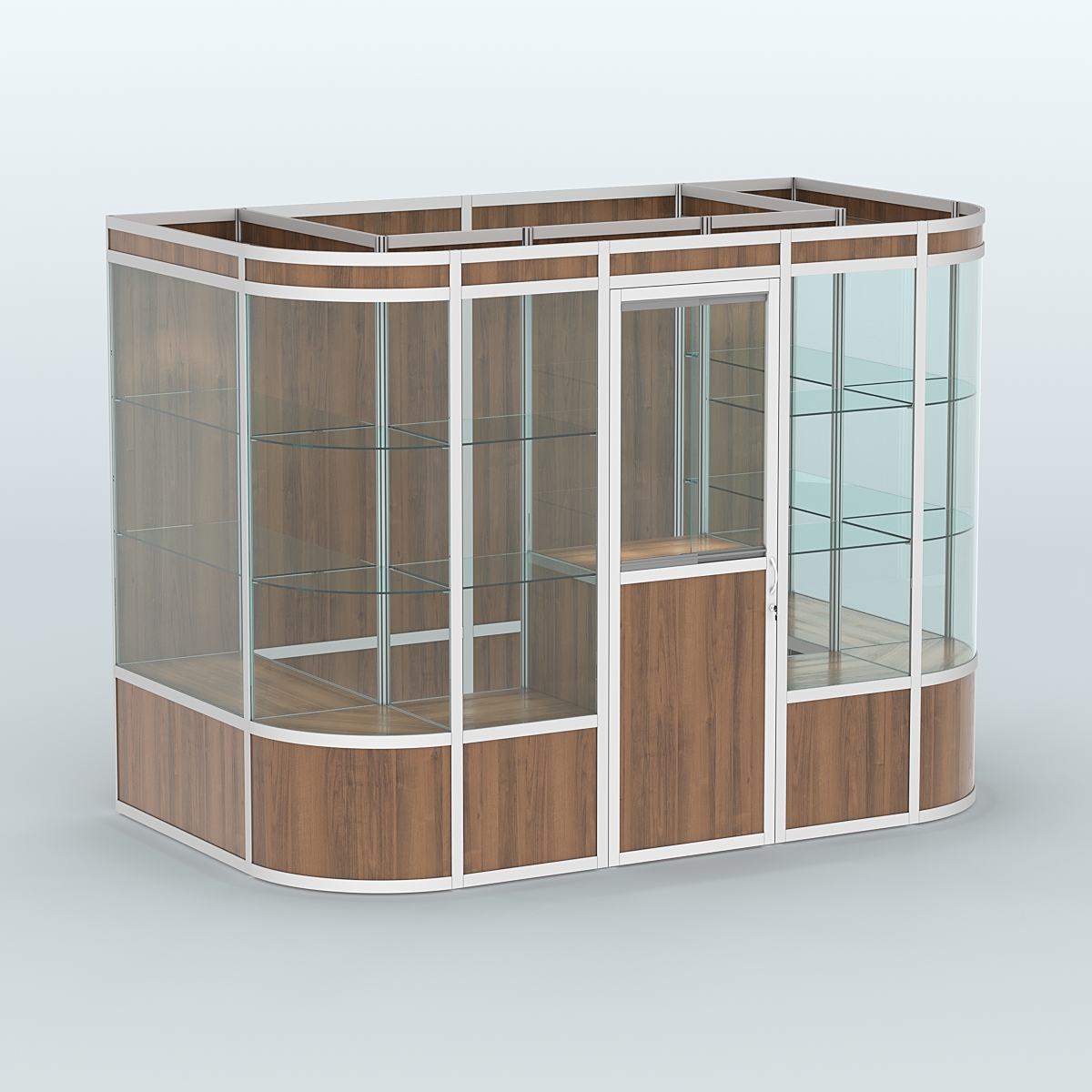 Павильон из профиля пристенный №8а (4,05 кв. м) Орех