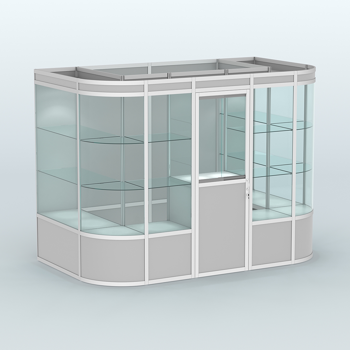 Павильон из профиля пристенный №8а (4,05 кв. м) Серый