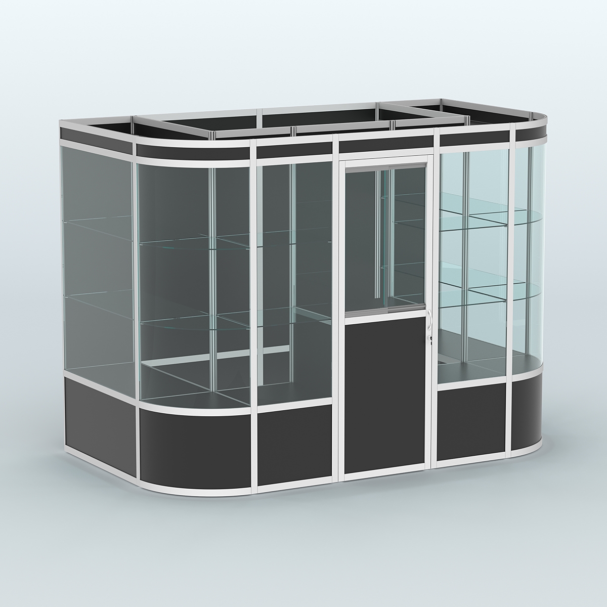 Павильон из профиля пристенный №8а (4,05 кв. м) Черный