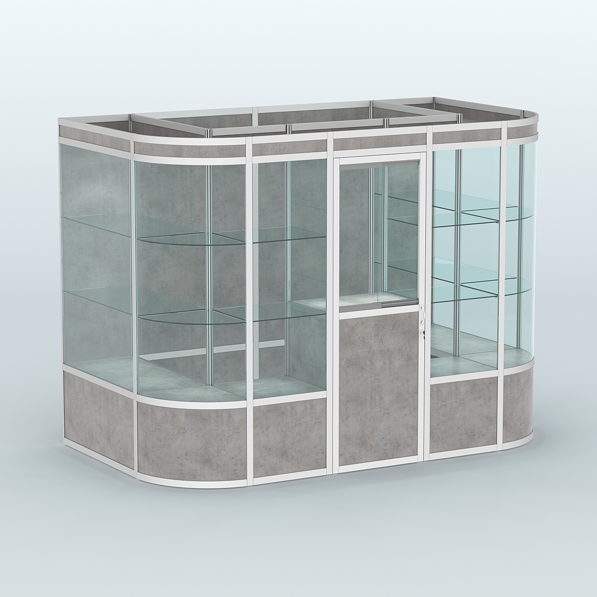 Павильон из профиля пристенный №8а (4,05 кв. м) Бетон Чикаго светло-серый F186 ST9