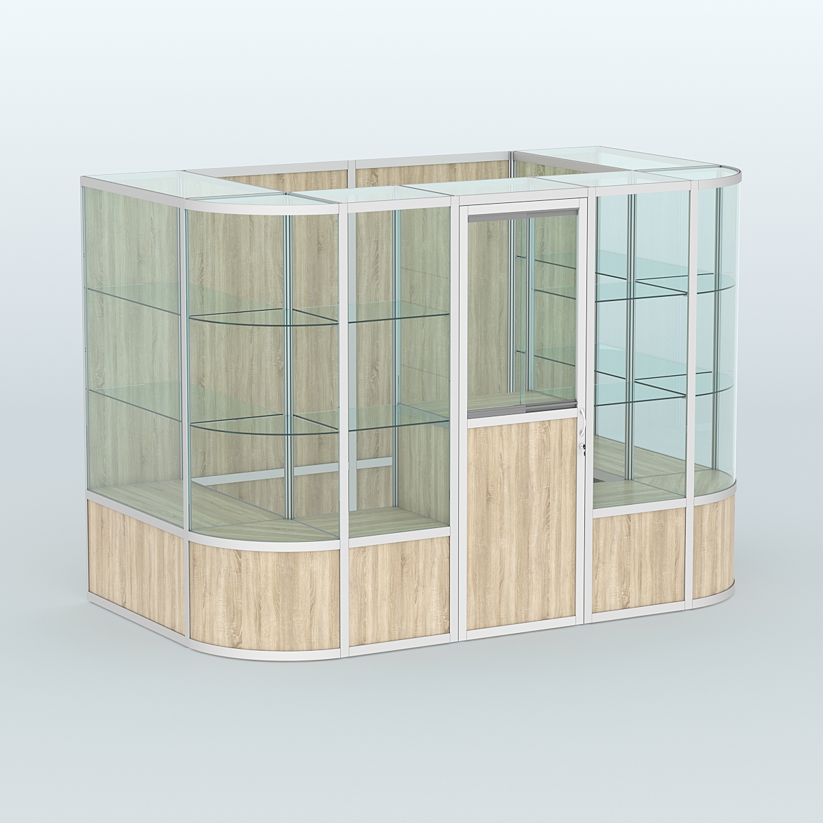 Павильон из профиля пристенный №8б (4,05 кв. м) Дуб Сонома