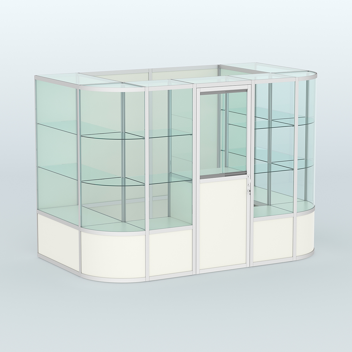 Павильон из профиля пристенный №8б (4,05 кв. м) Белый