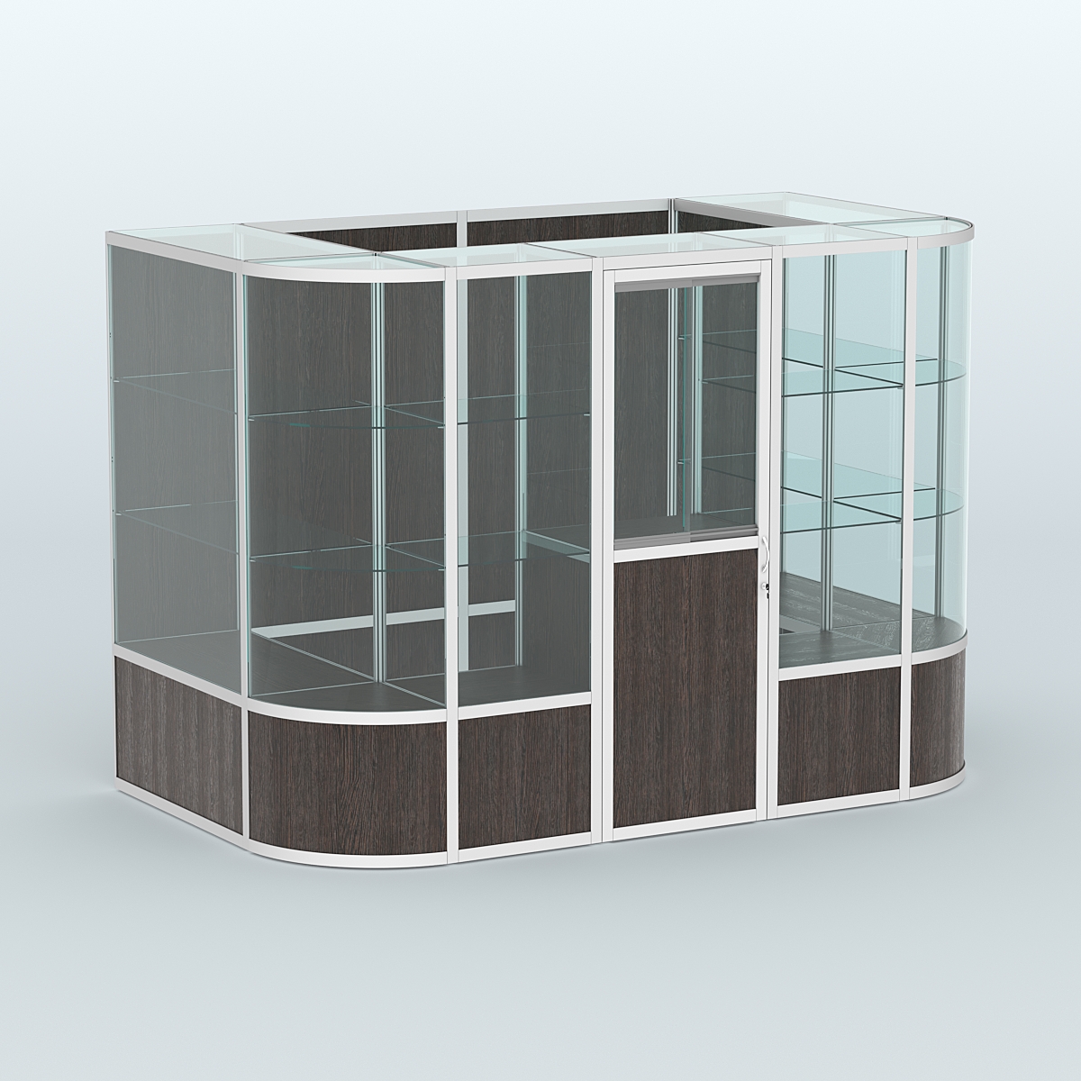 Павильон из профиля пристенный №8б (4,05 кв. м) Дуб Венге