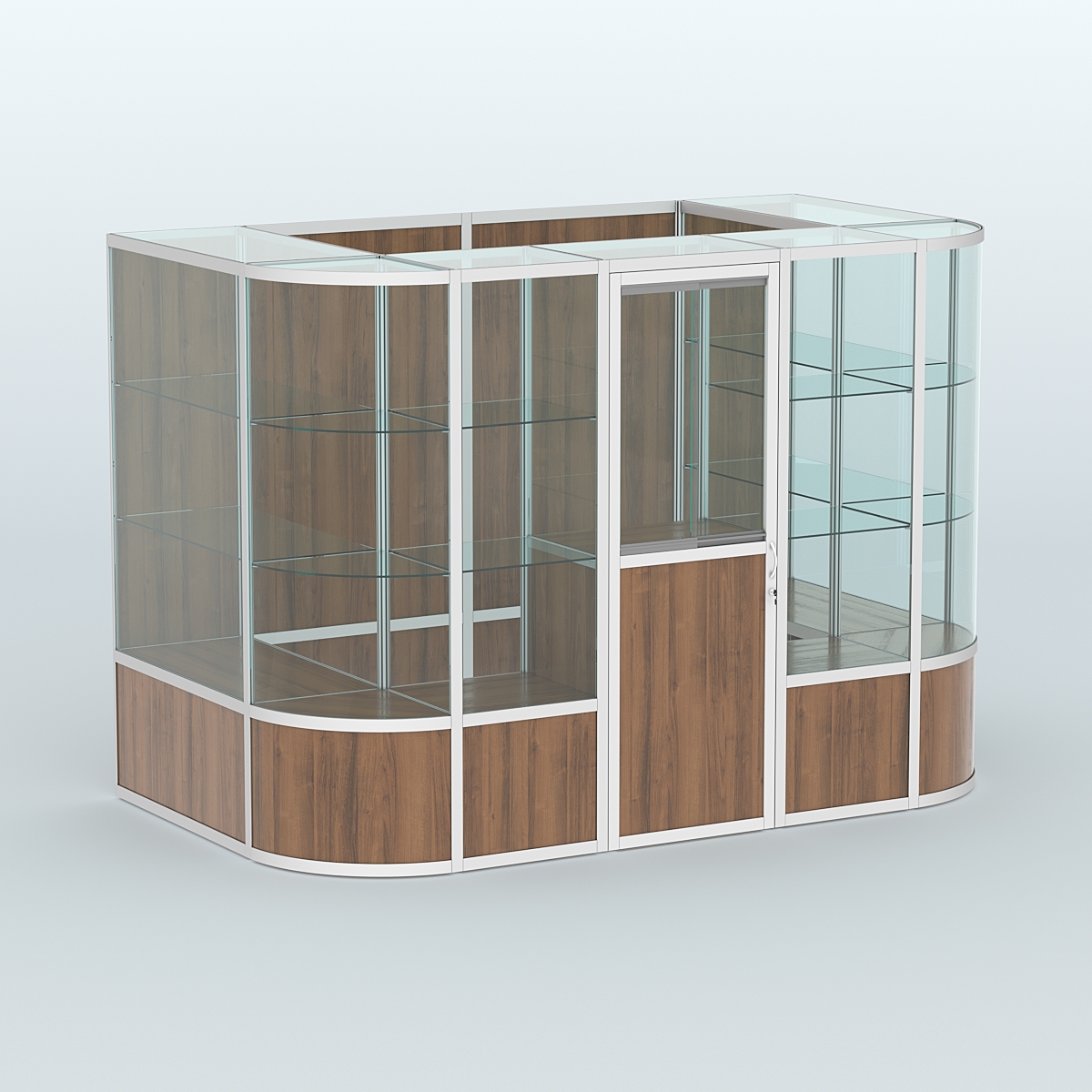 Павильон из профиля пристенный №8б (4,05 кв. м) Орех