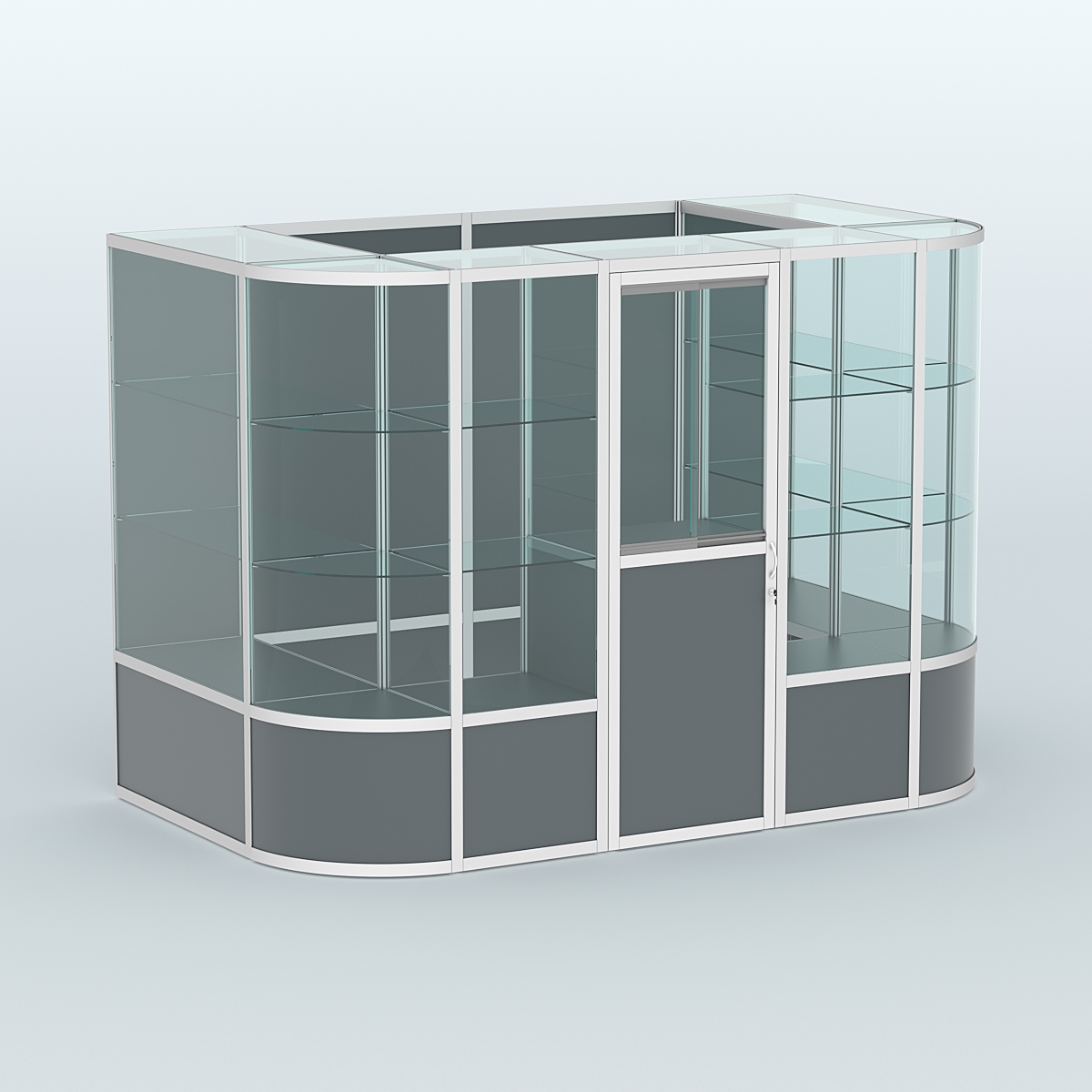 Павильон из профиля пристенный №8б (4,05 кв. м) Темно-Серый