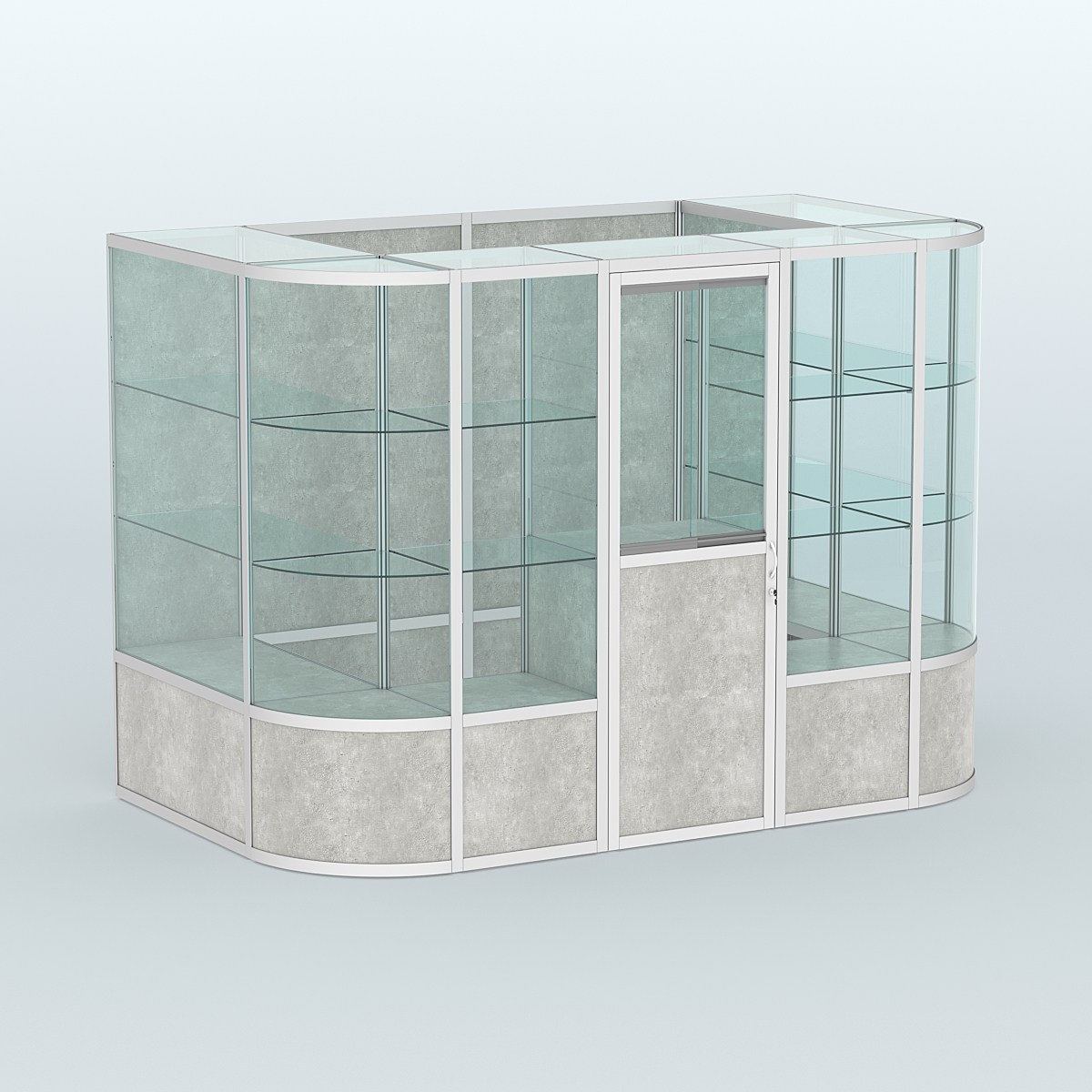 Павильон из профиля пристенный №8б (4,05 кв. м) Метрополитан Грей