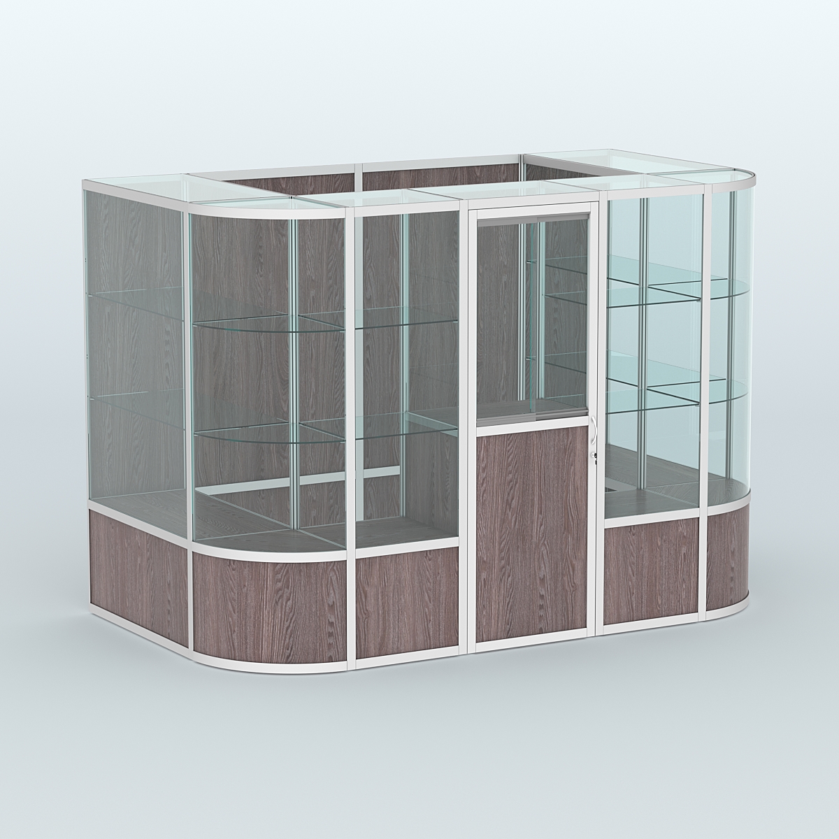 Павильон из профиля пристенный №8б (4,05 кв. м) Ясень Анкор темный