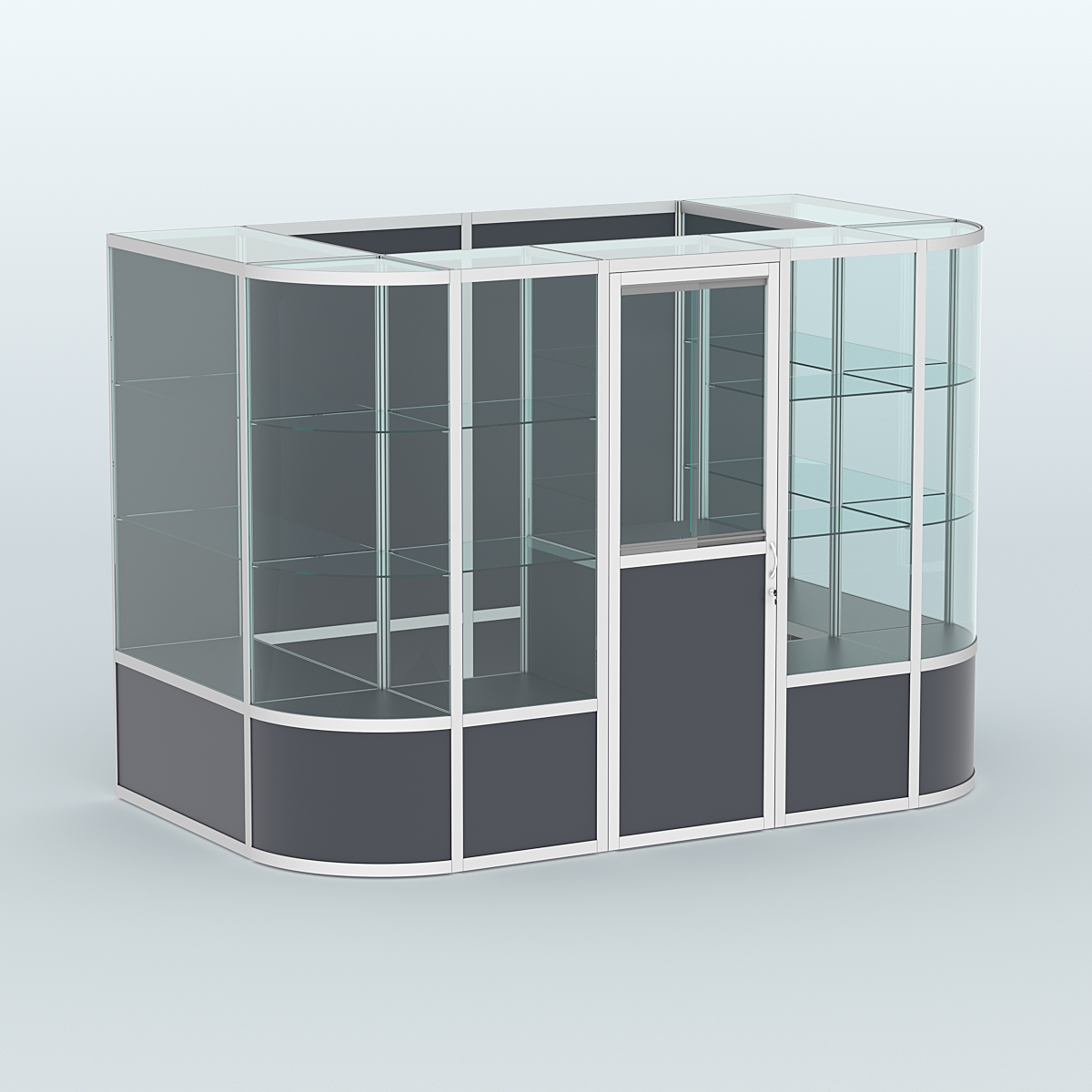 Павильон из профиля пристенный №8б (4,05 кв. м) Антрацит