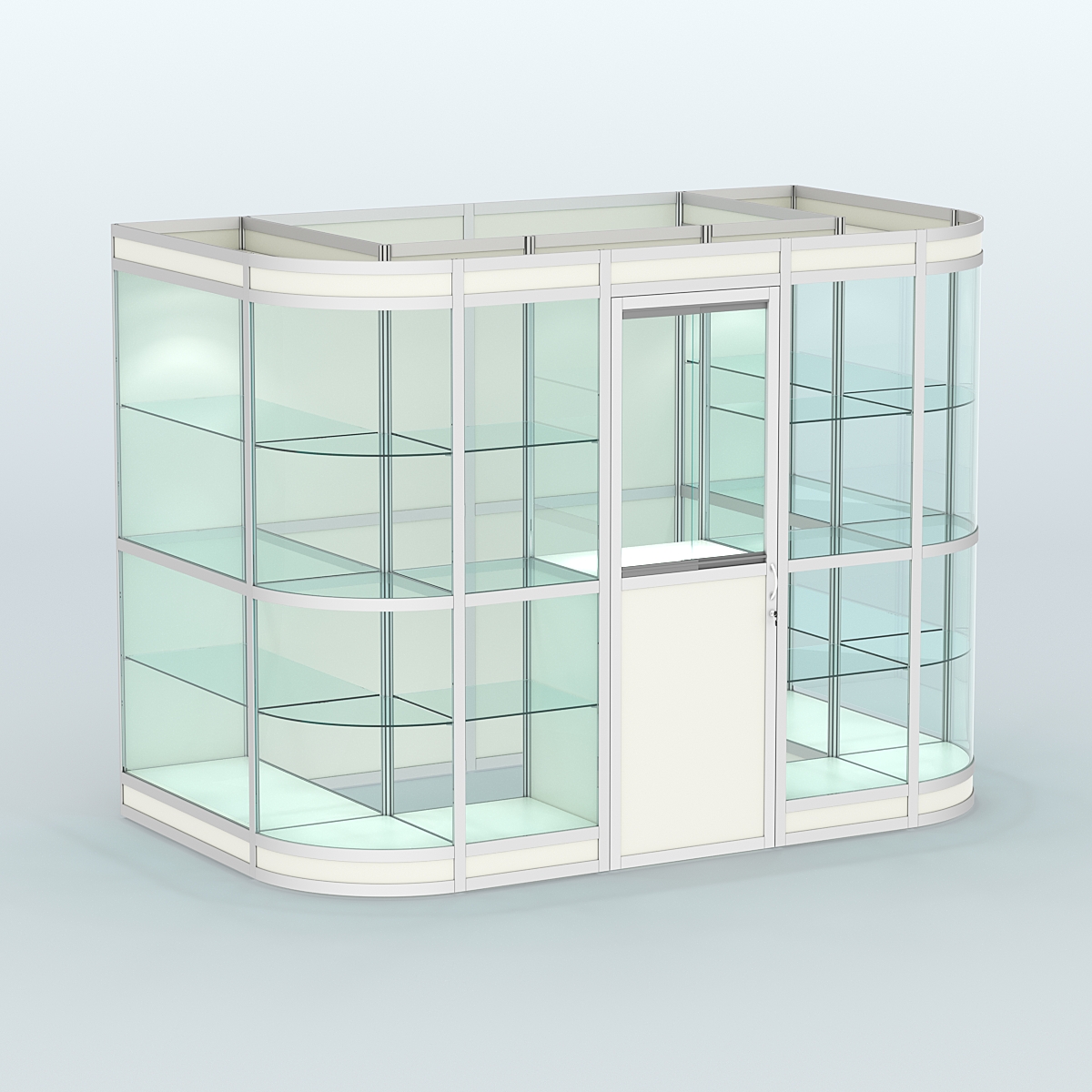 Павильон из профиля пристенный №8в (4,05 кв. м) Белый