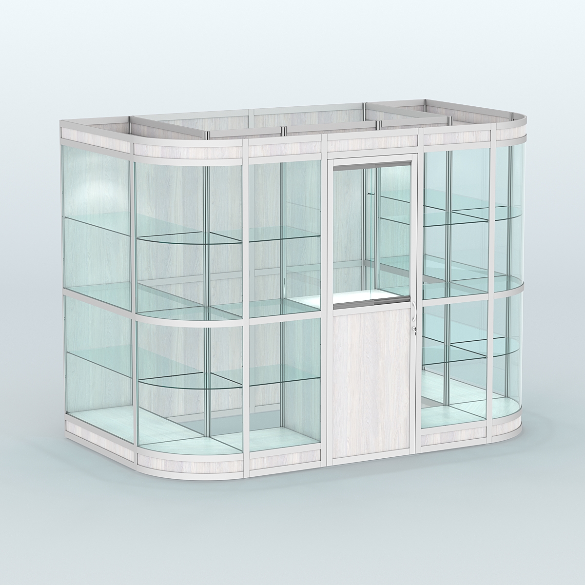 Павильон из профиля пристенный №8в (4,05 кв. м) Ясень Анкор светлый