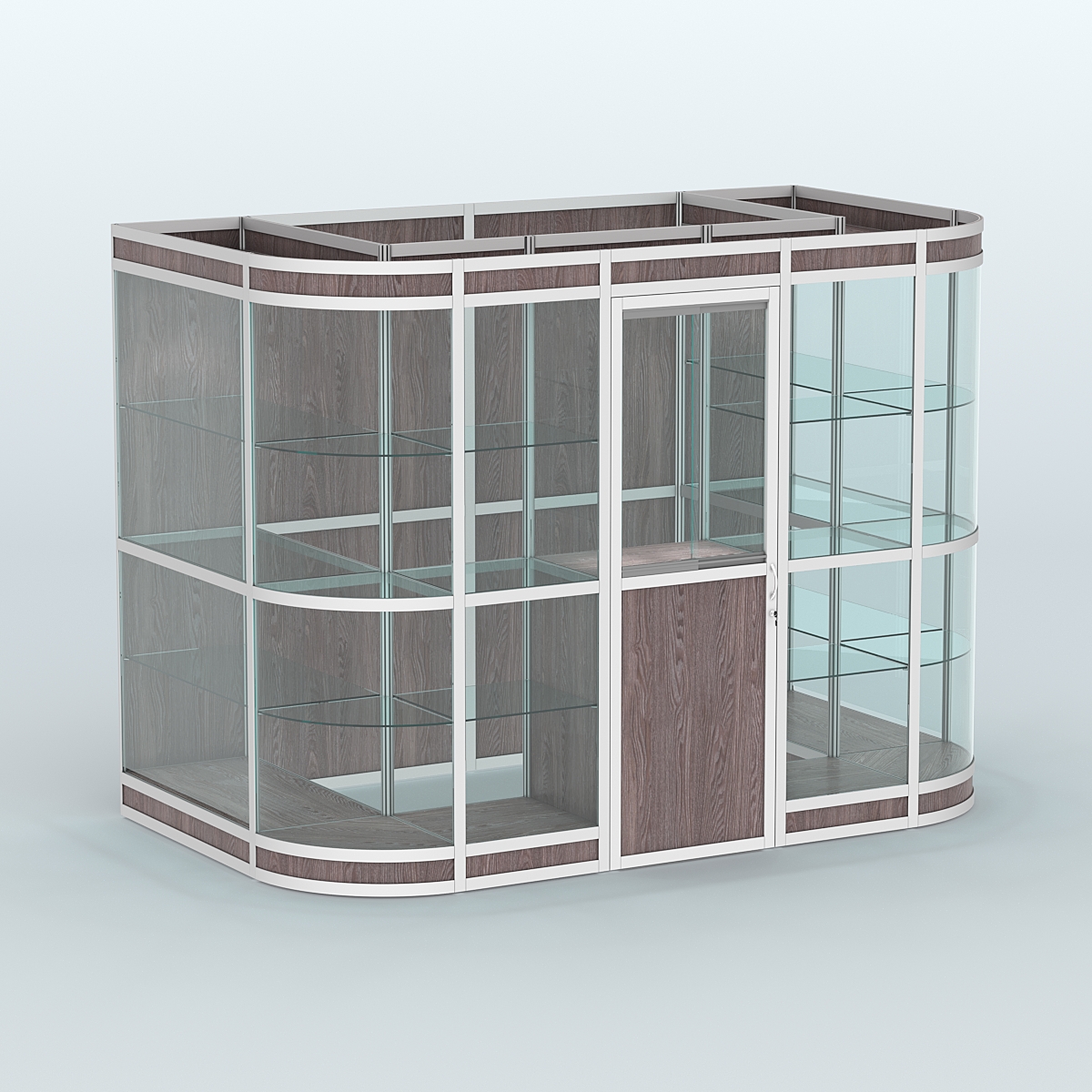 Павильон из профиля пристенный №8в (4,05 кв. м) Ясень Анкор темный