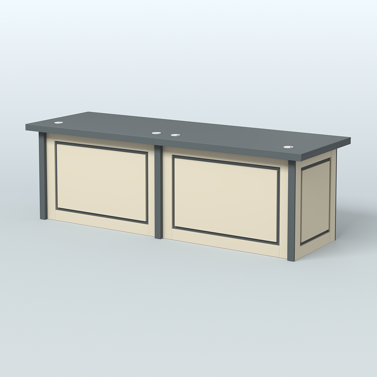 Стол президиума Рикамо Темно-серый и Крем Вайс U2601-U2236