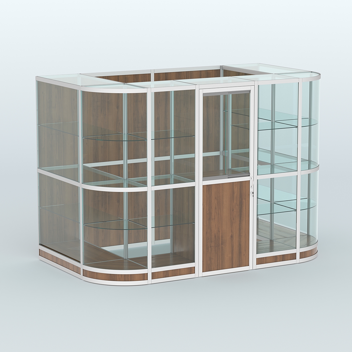 Павильон из профиля пристенный №8г (4,05 кв. м) Орех