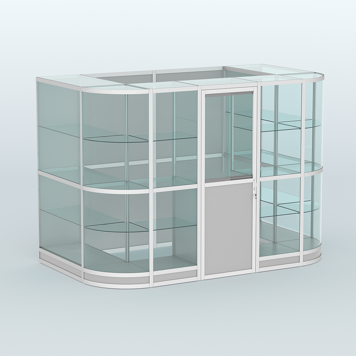 Павильон из профиля пристенный №8г (4,05 кв. м) Серый