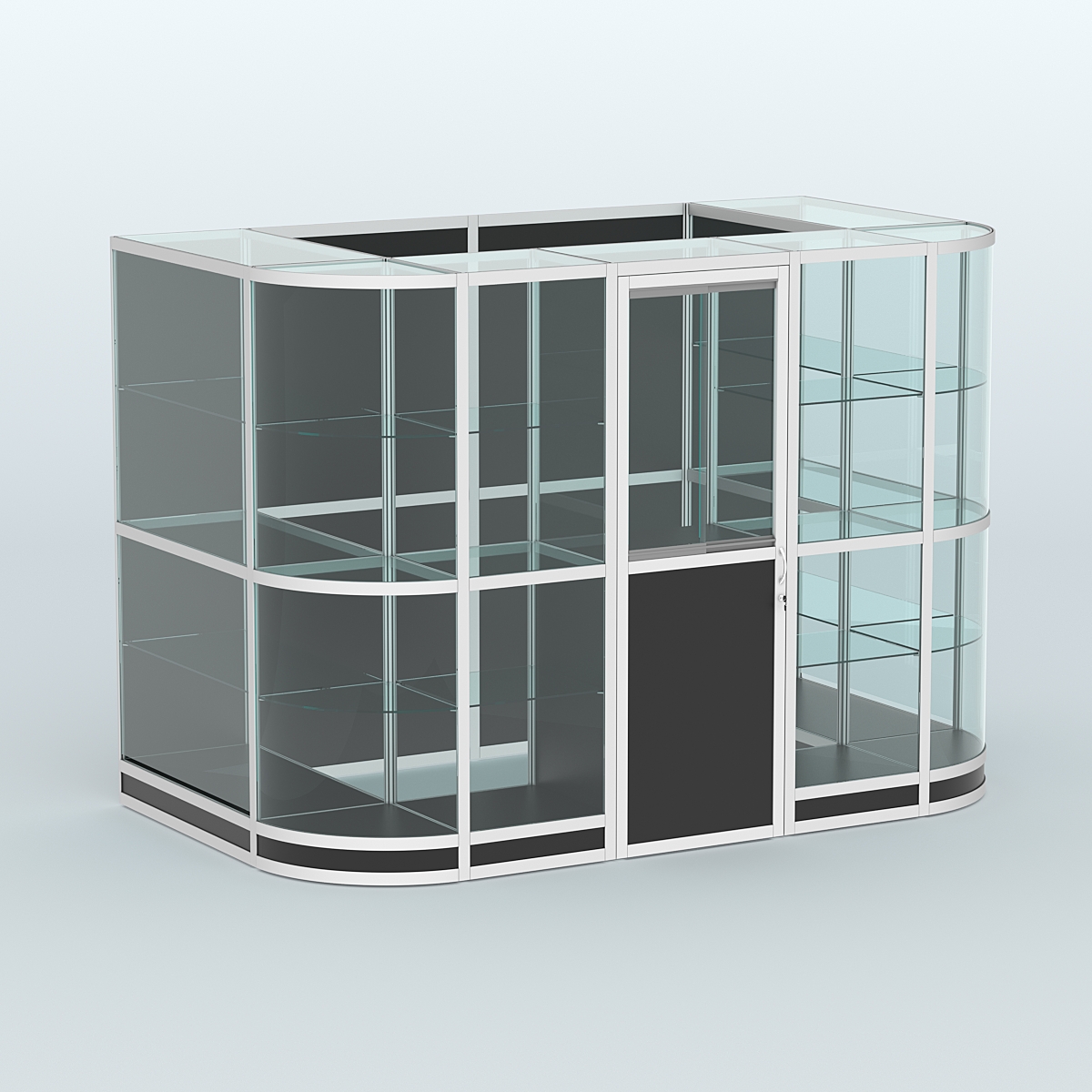 Павильон из профиля пристенный №8г (4,05 кв. м) Черный