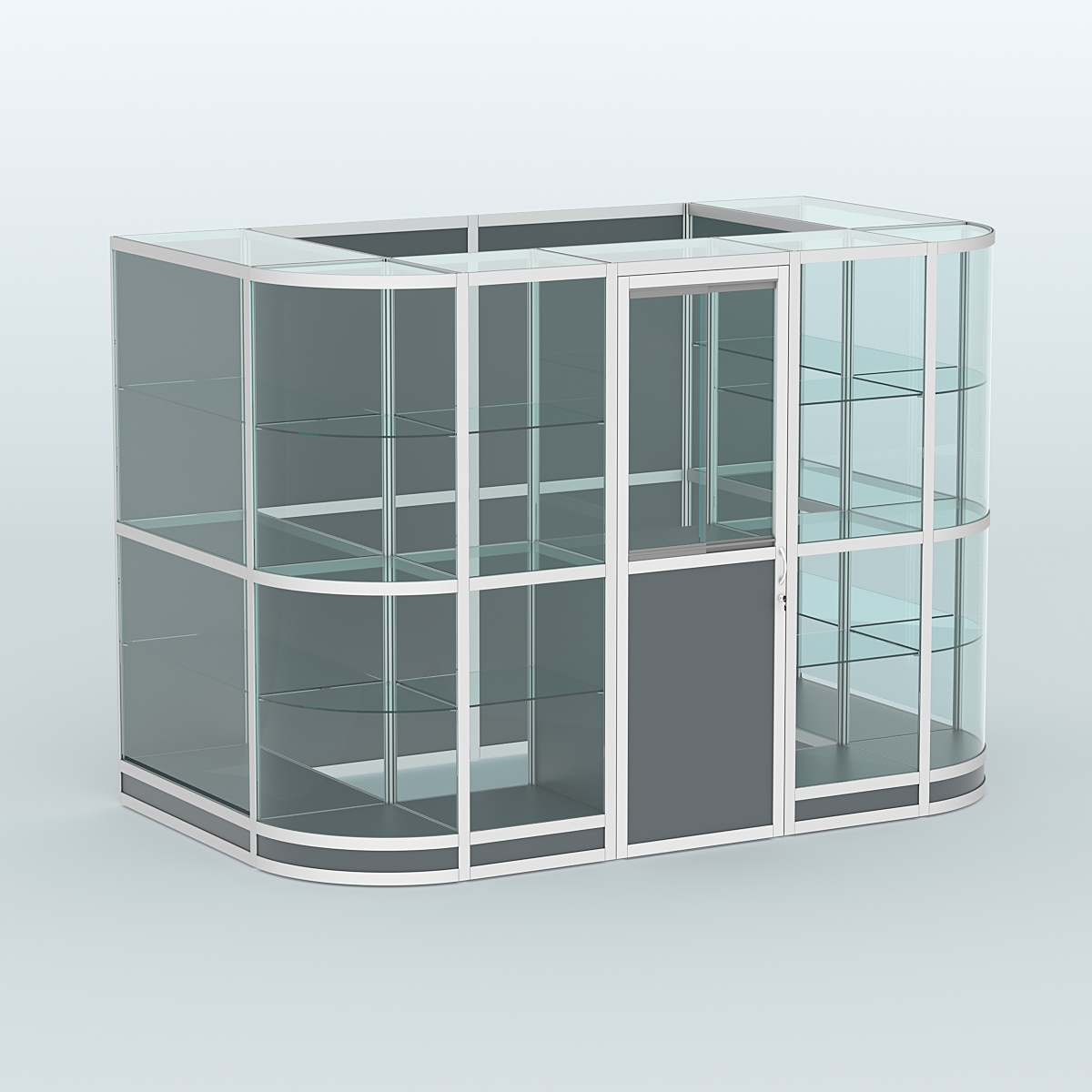 Павильон из профиля пристенный №8г (4,05 кв. м) Темно-Серый