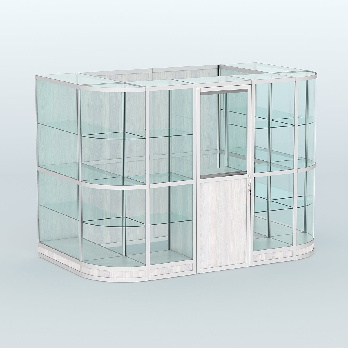 Павильон из профиля пристенный №8г (4,05 кв. м) Ясень Анкор светлый