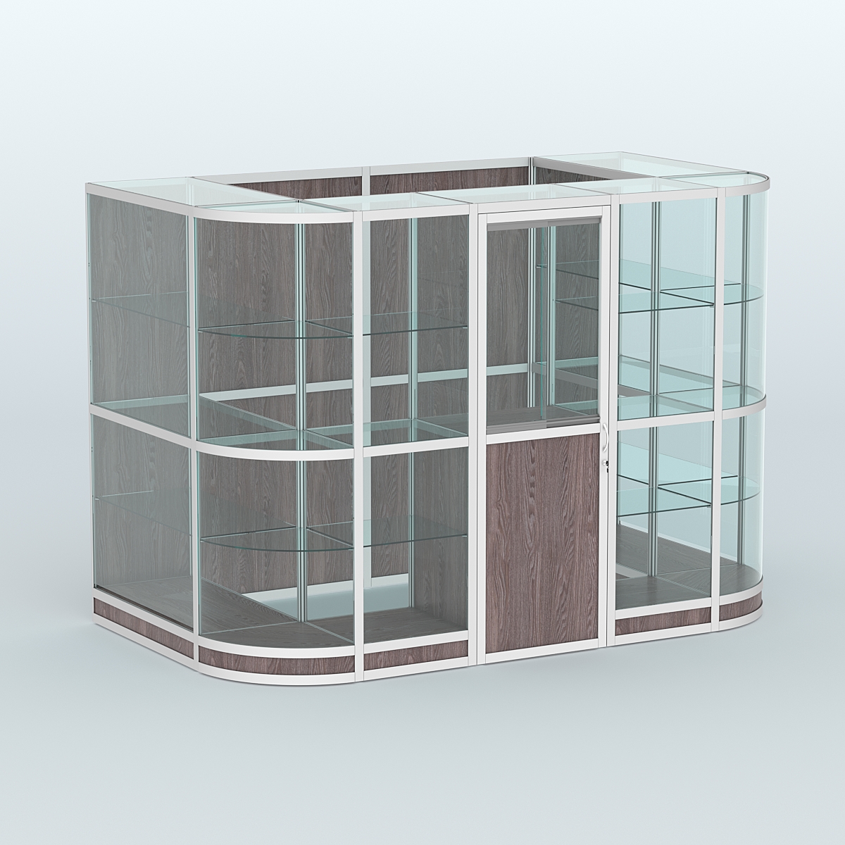 Павильон из профиля пристенный №8г (4,05 кв. м) Ясень Анкор темный