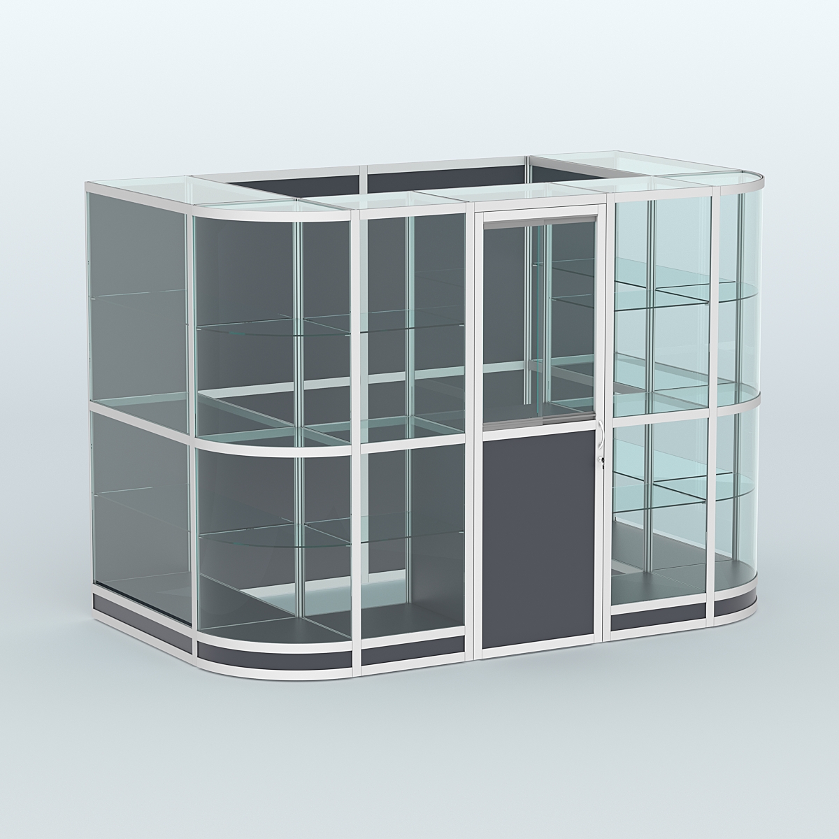 Павильон из профиля пристенный №8г (4,05 кв. м) Антрацит