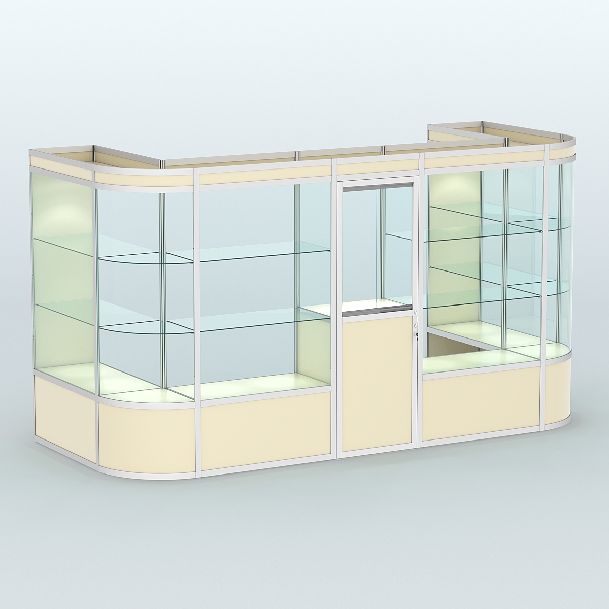 Павильон из профиля пристенный №11а (5,50 кв. м) Крем Вайс