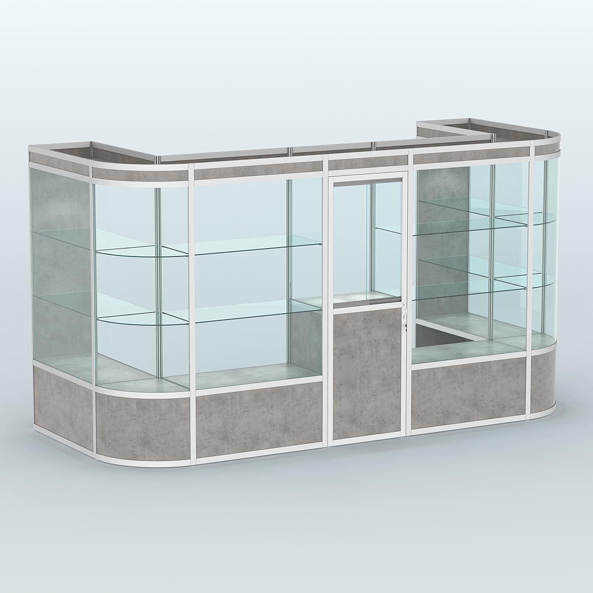 Павильон из профиля пристенный №11а (5,50 кв. м) Бетон Чикаго светло-серый F186 ST9