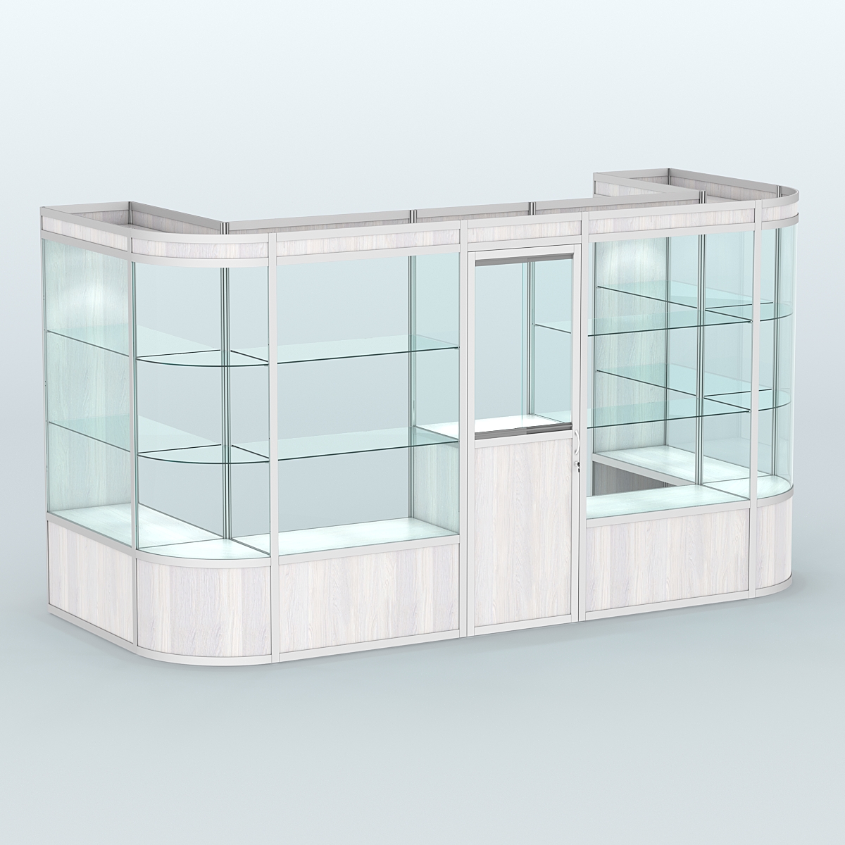 Павильон из профиля пристенный №11а (5,50 кв. м) Ясень Анкор светлый