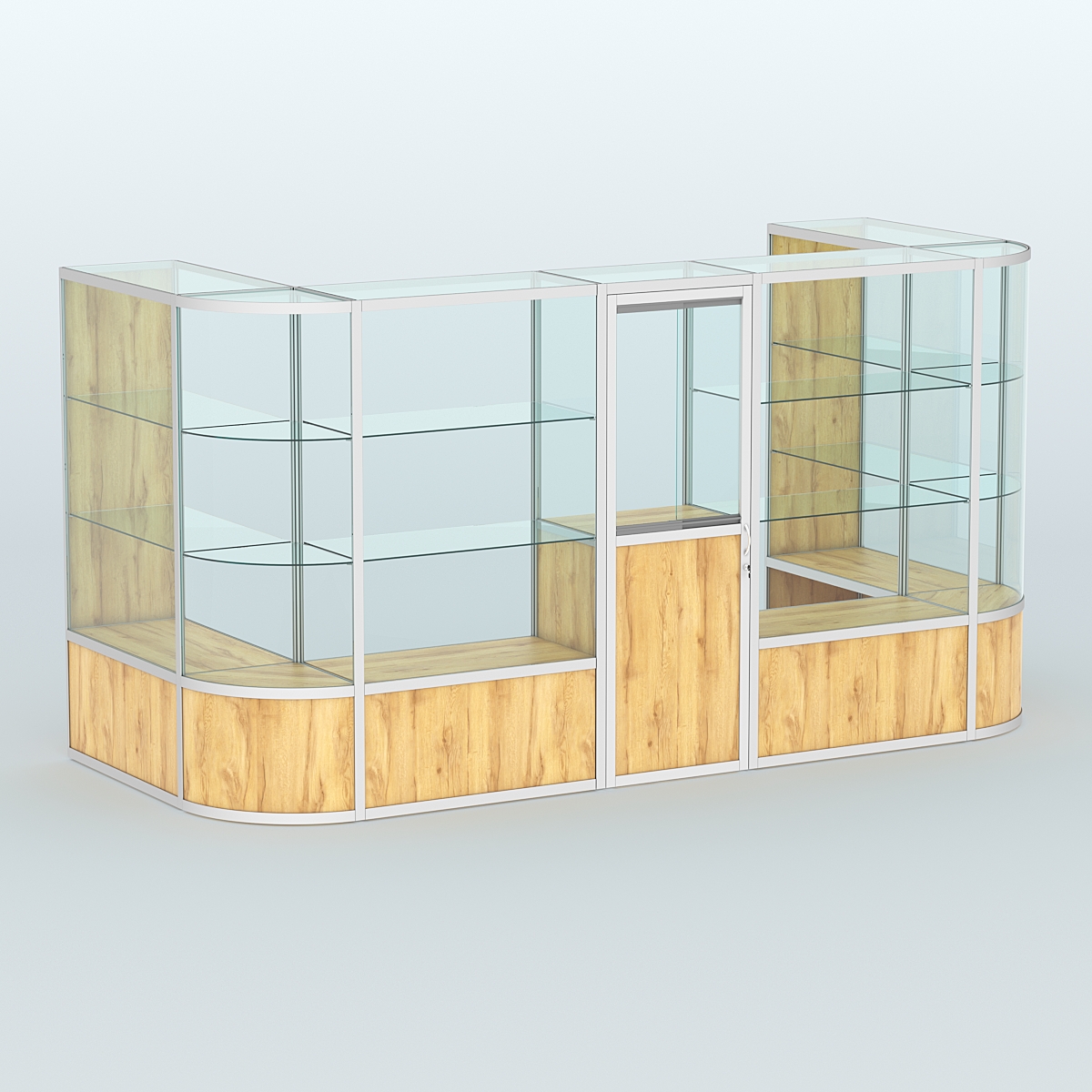 Павильон из профиля пристенный №11б (5,50 кв. м) Дуб Золотистый