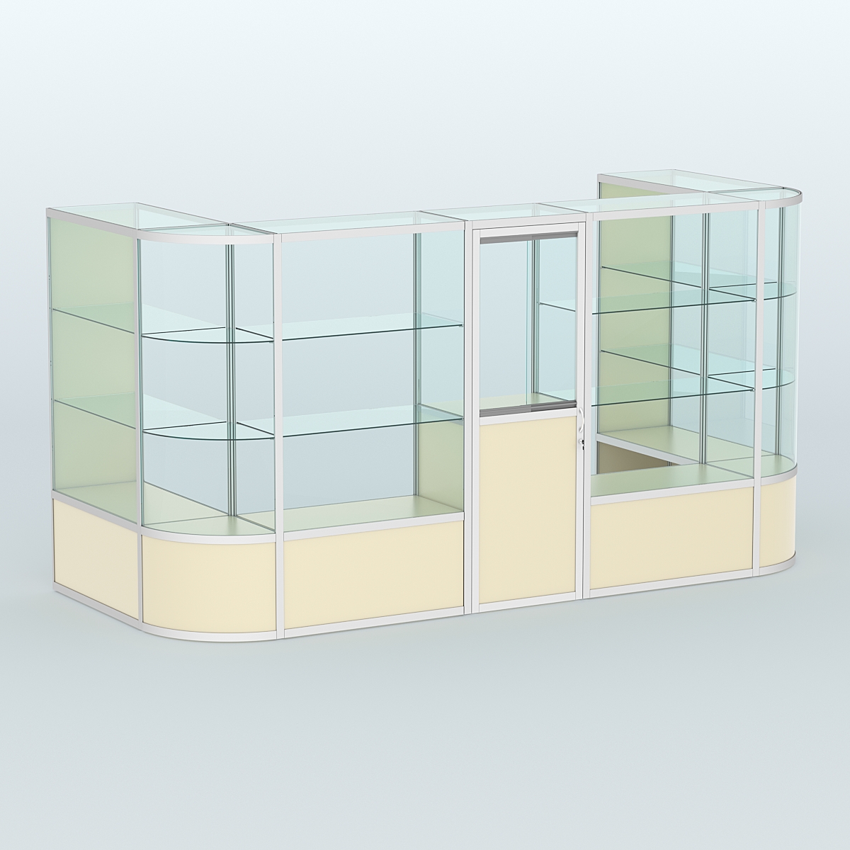 Павильон из профиля пристенный №11б (5,50 кв. м) Крем Вайс