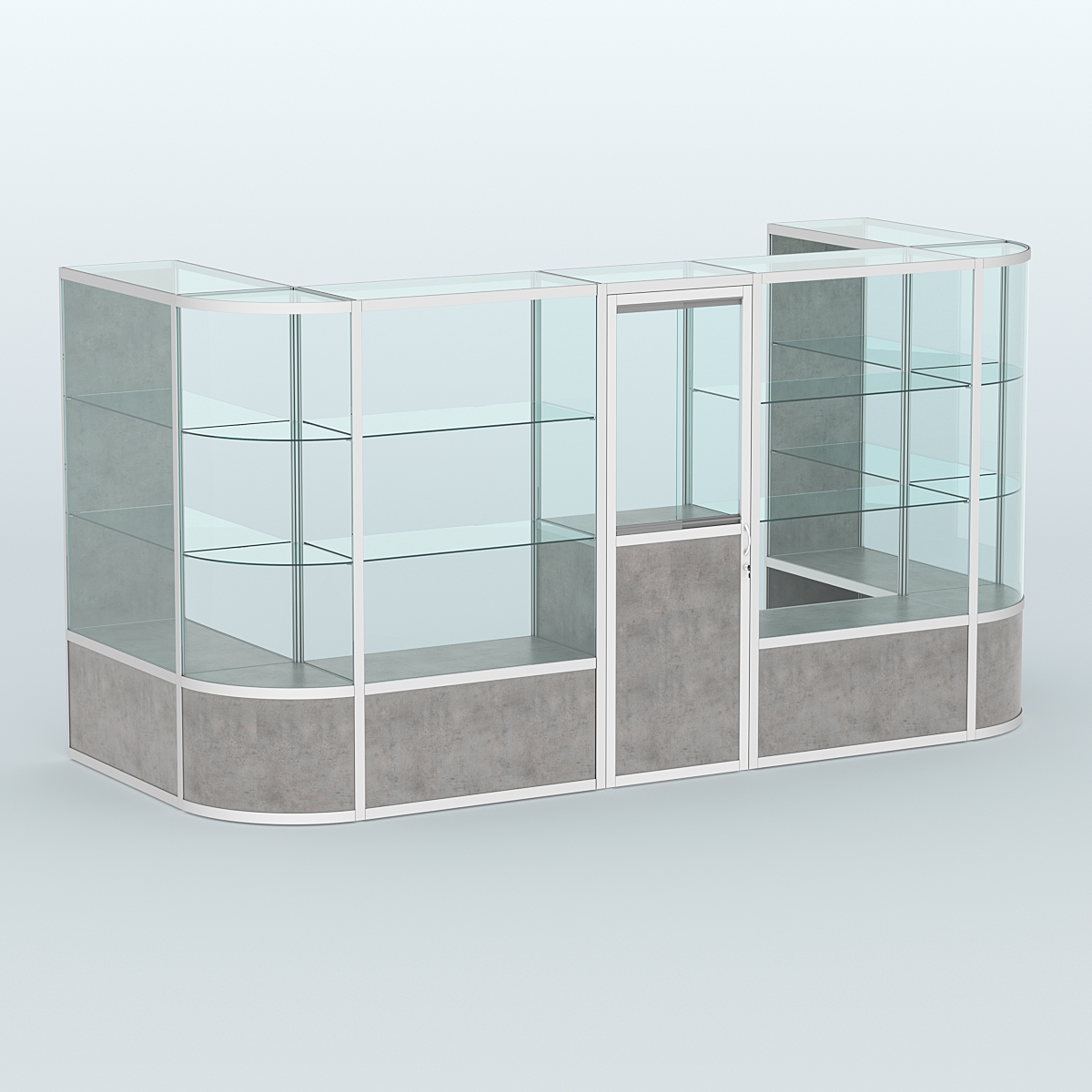 Павильон из профиля пристенный №11б (5,50 кв. м) Бетон Чикаго светло-серый F186 ST9