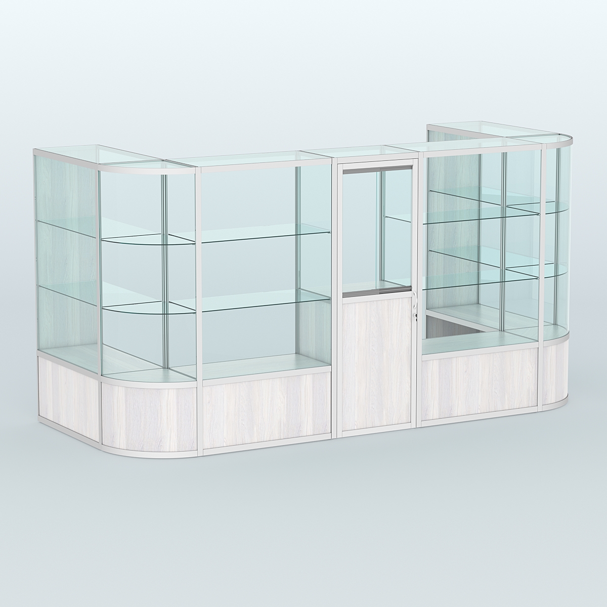 Павильон из профиля пристенный №11б (5,50 кв. м) Ясень Анкор светлый