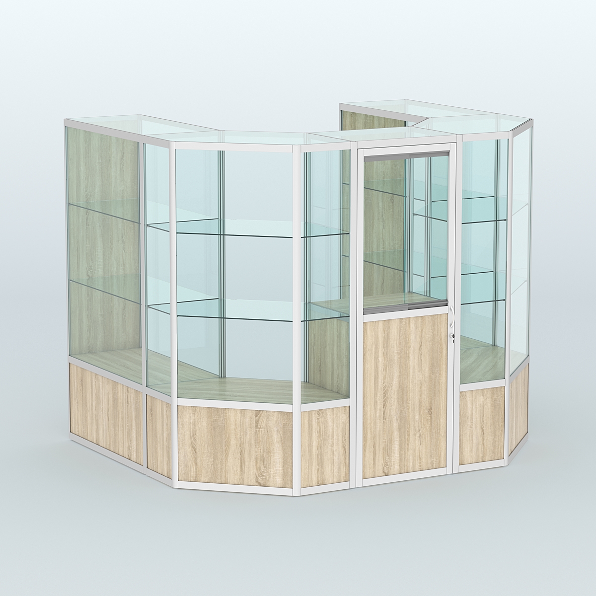 Павильон из профиля пристенный №11в (5,50 кв. м) Дуб Сонома