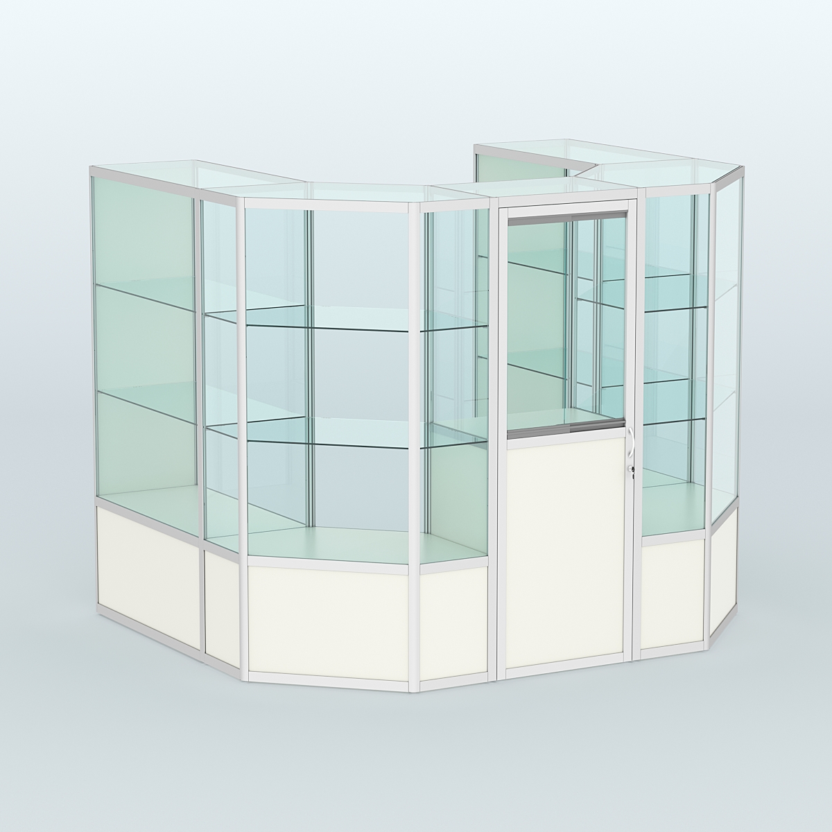 Павильон из профиля пристенный №11в (5,50 кв. м) Белый