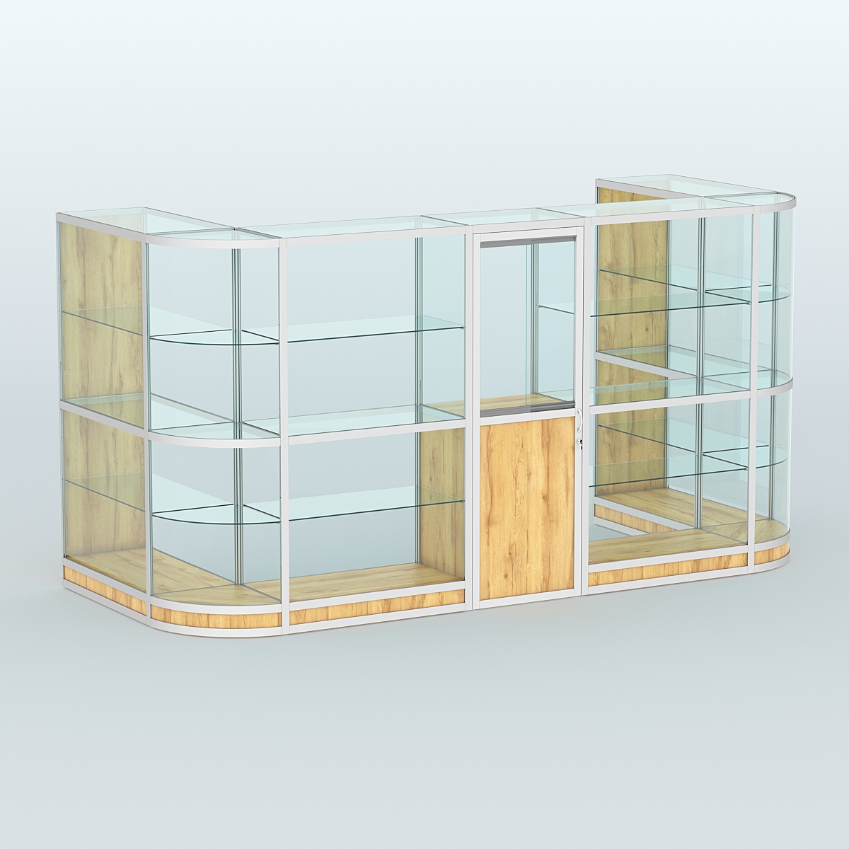 Павильон из профиля пристенный №11г (5,50 кв. м) Дуб Золотистый