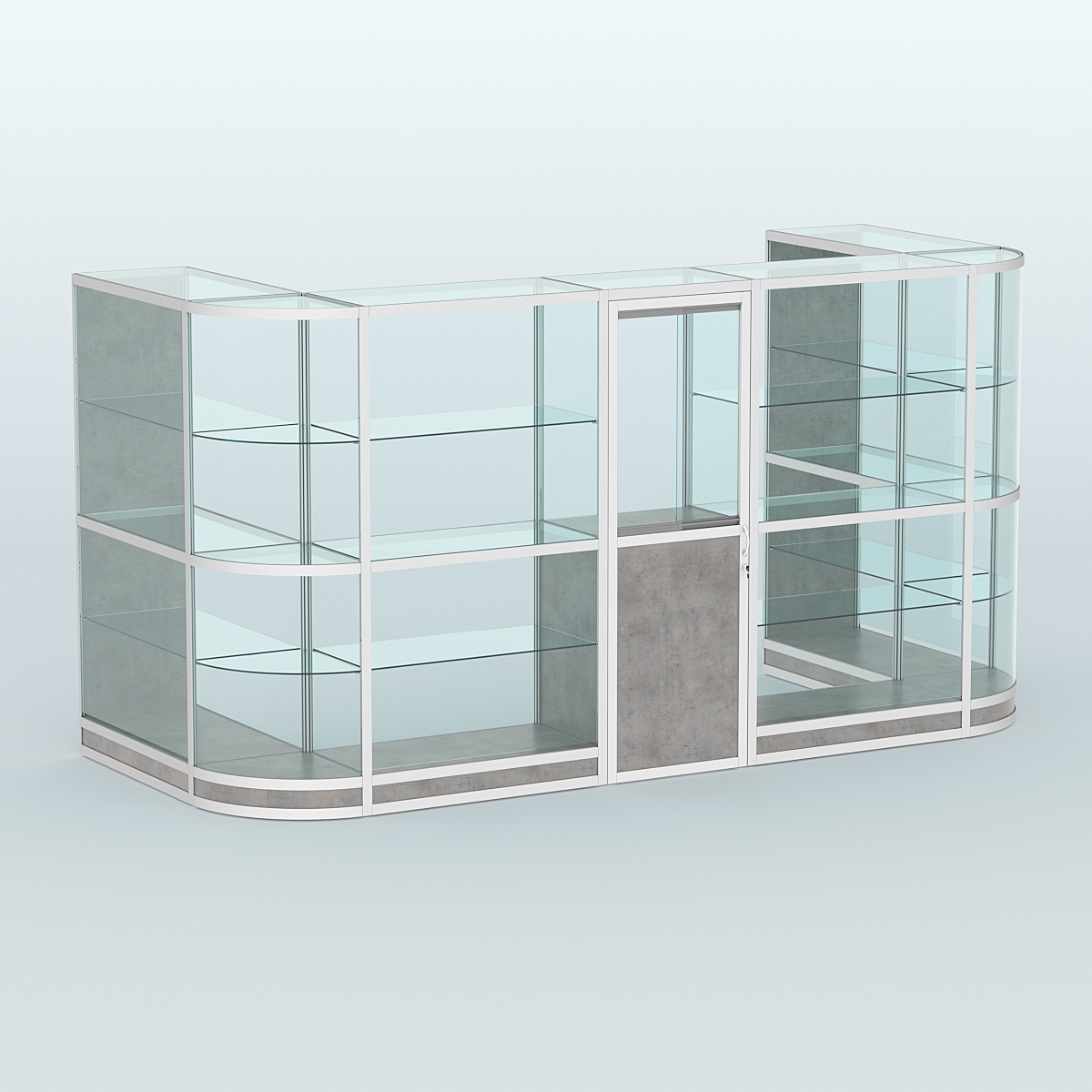 Павильон из профиля пристенный №11г (5,50 кв. м) Бетон Чикаго светло-серый F186 ST9