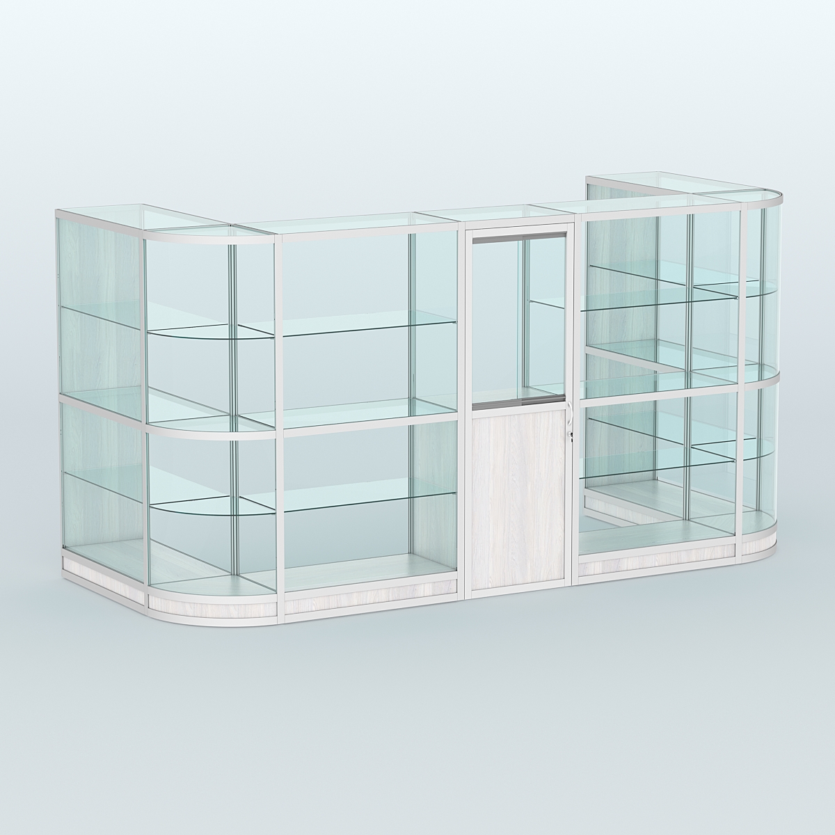 Павильон из профиля пристенный №11г (5,50 кв. м) Ясень Анкор светлый