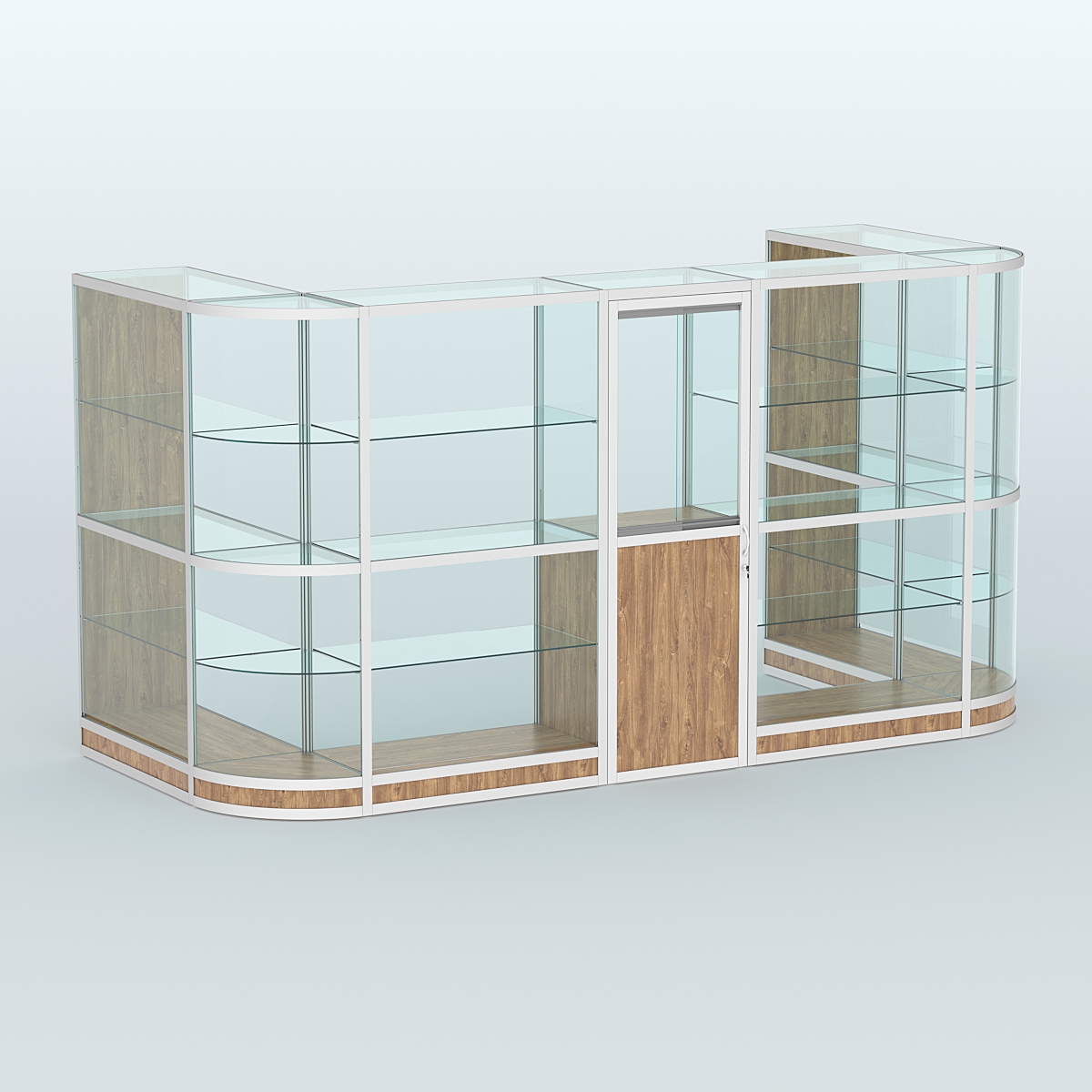 Павильон из профиля пристенный №11г (5,50 кв. м) Дуб Канзас коричневый