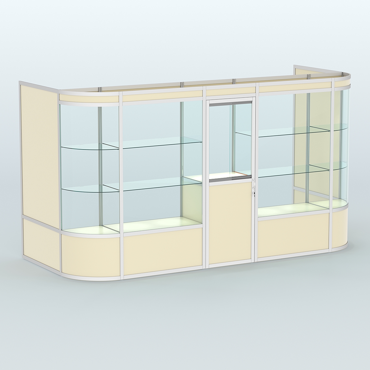 Павильон из профиля пристенный №12а (5,50 кв.м) Крем Вайс