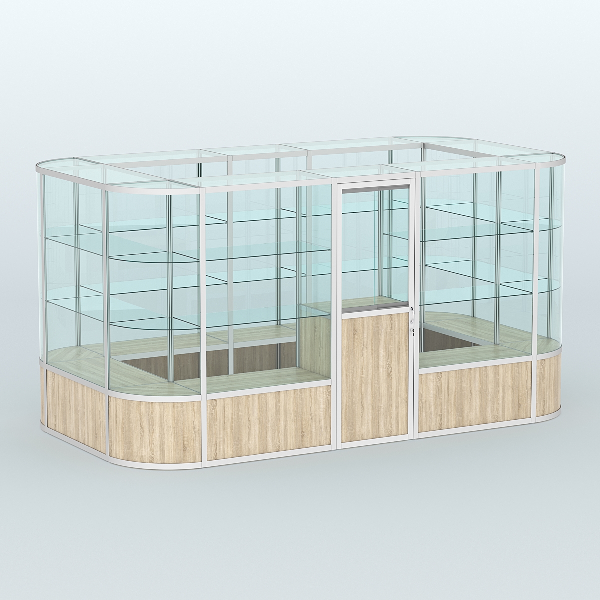 Павильон из профиля островной №4б Дуб Сонома