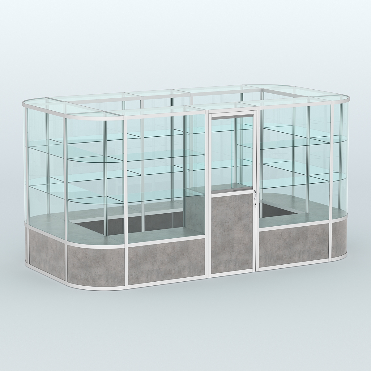 Павильон из профиля островной №4б Бетон Чикаго светло-серый F186 ST9