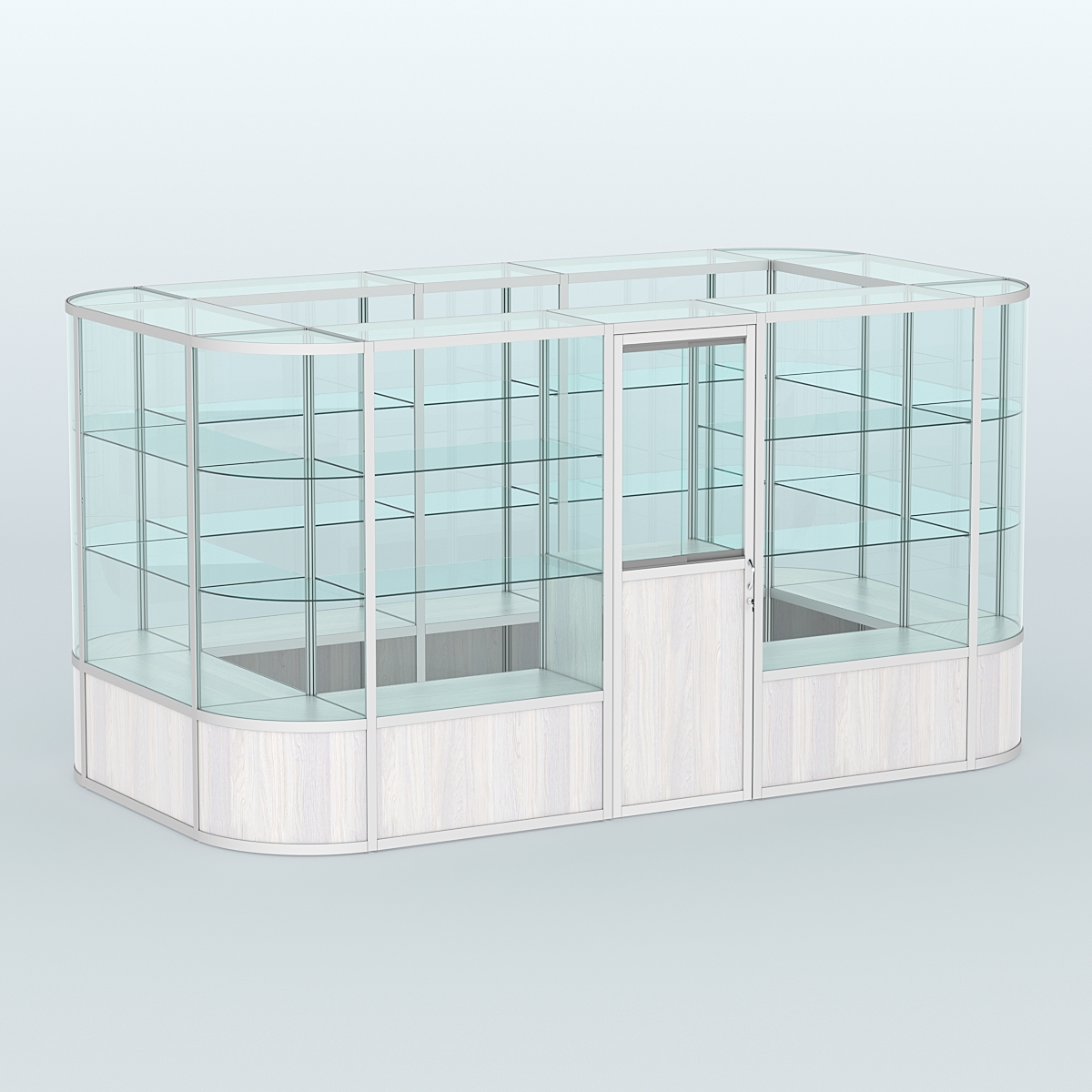 Павильон из профиля островной №4б Ясень Анкор светлый