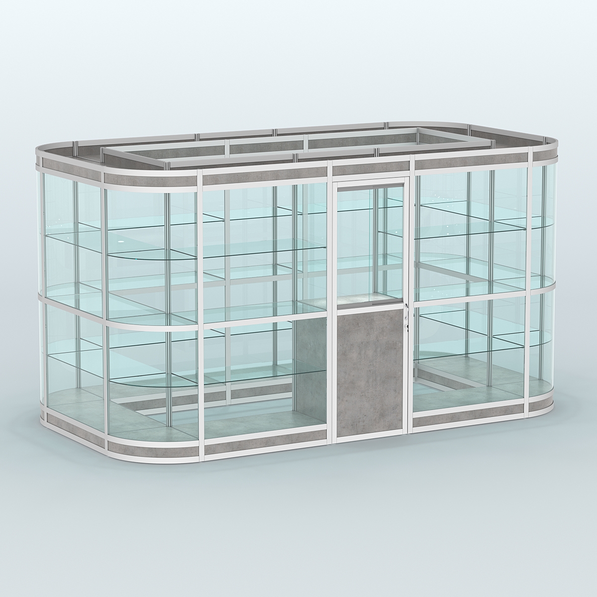 Павильон из профиля островной №4в Бетон Чикаго светло-серый F186 ST9