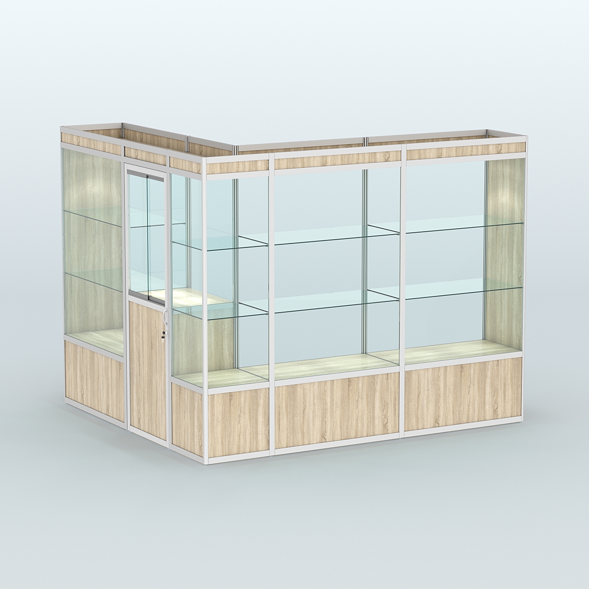 Павильон из профиля угловой №1а (5,5 кв.м) Дуб Сонома