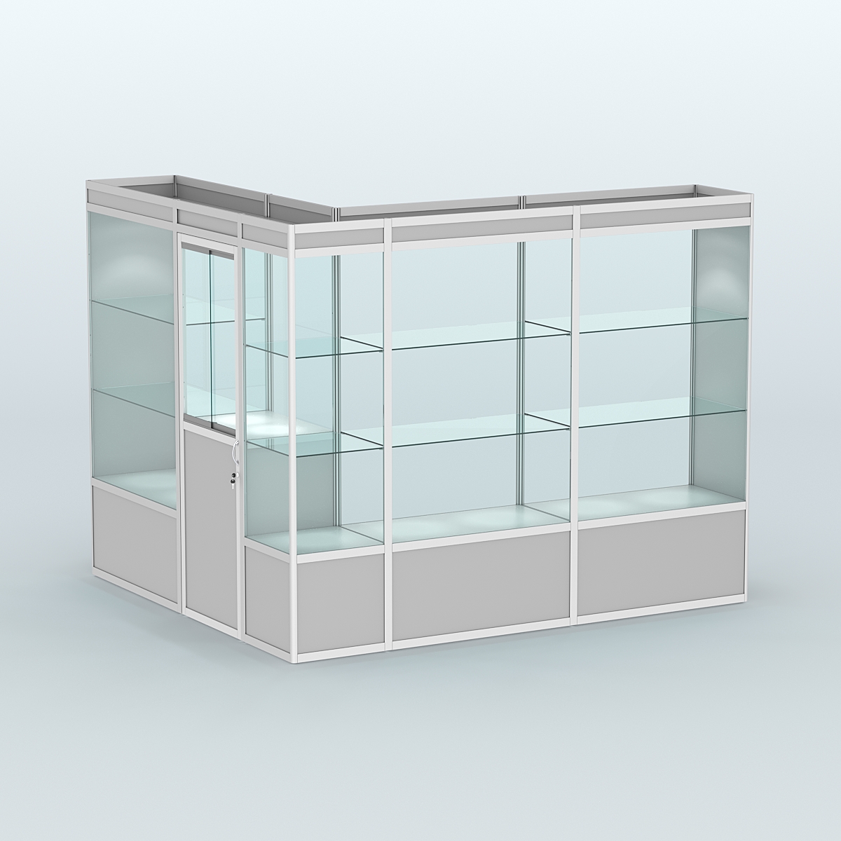 Павильон из профиля угловой №1а (5,5 кв.м) Серый