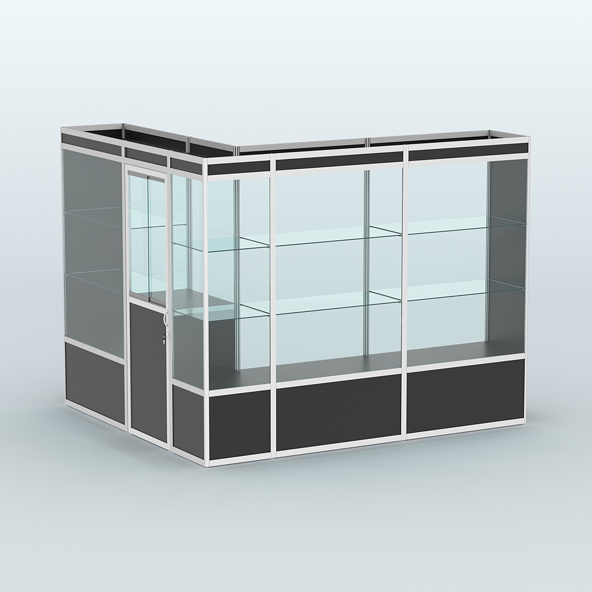 Павильон из профиля угловой №1а (5,5 кв.м) Черный